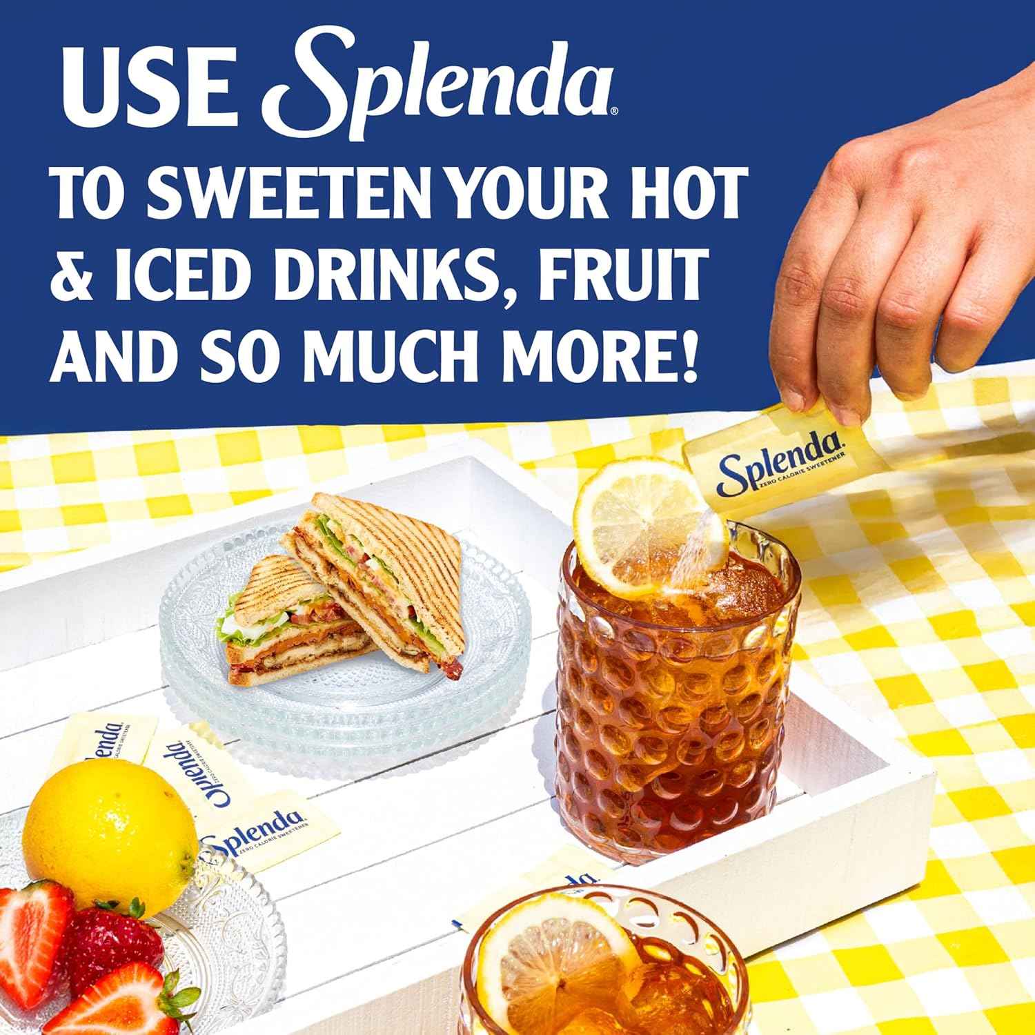 SPLENDA Zero Calorie Sweetener, 100 Count Packets - Desk-Ready Sugar Substitute for Focused Office Workdays