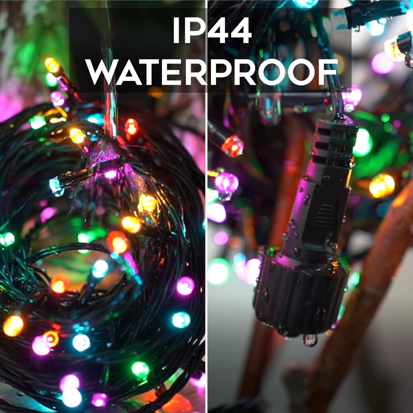 suddus 200 LED Outdoor String Lights – IP44 Waterproof Patio Lights with End-to-End Connectability Up to 396ft
