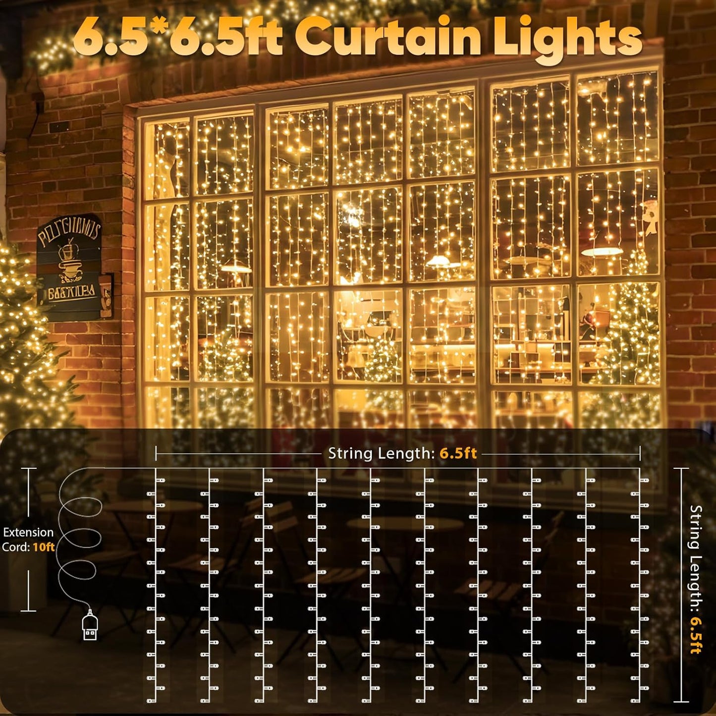 suddus Curtain Lights Birthday Gift for Her – 200 LED Warm White Bedroom Decor with Remote and Timer