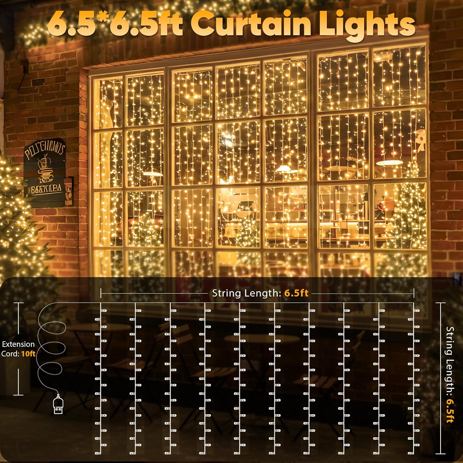 suddus Curtain Lights Birthday Gift for Her – 200 LED Warm White Bedroom Decor with Remote and Timer