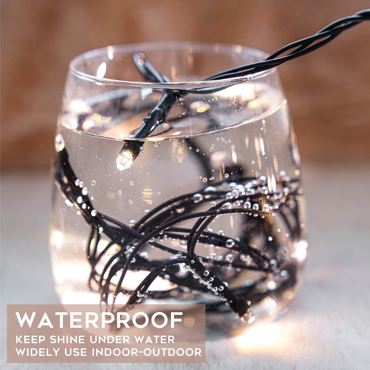 suddus Outdoor String Lights – Weatherproof Patio and Garden Holiday Glow, 100 LED 33ft IP44 Warm White String with Timer