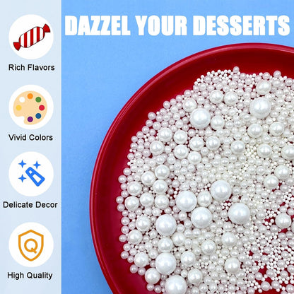 SUGAR BAY Edible Gold and Silver Pearl Sprinkles – Child-Safe Cupcake Topping for Kids' Birthday Parties and Family Baking