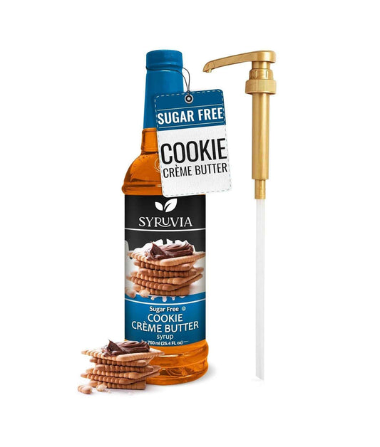 Syruvia Sugar Free Syrup – Premium Café-Quality Flavoring for the Elegant Home Bar, 25.4 fl oz With Pump