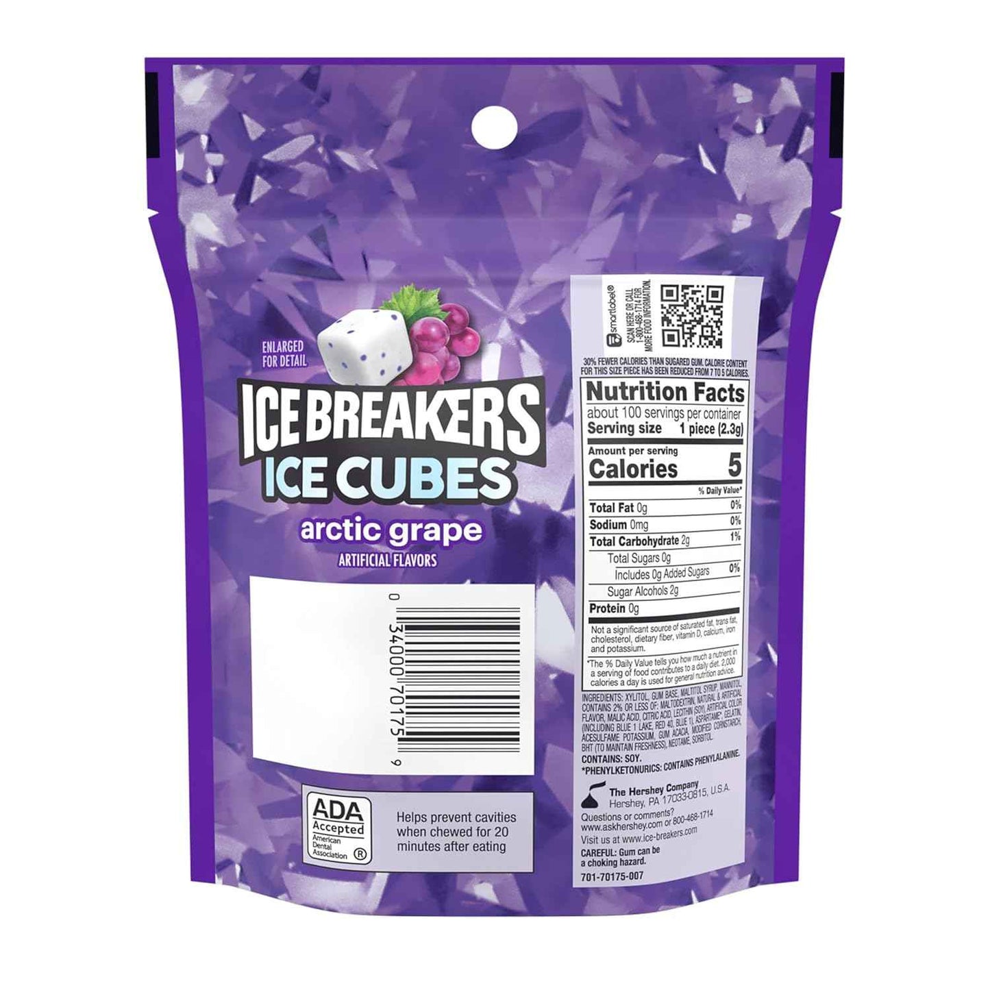 ICE BREAKERS Arctic Grape Chewing Gum – Sugar-Free Lunch Box Treat for Kids