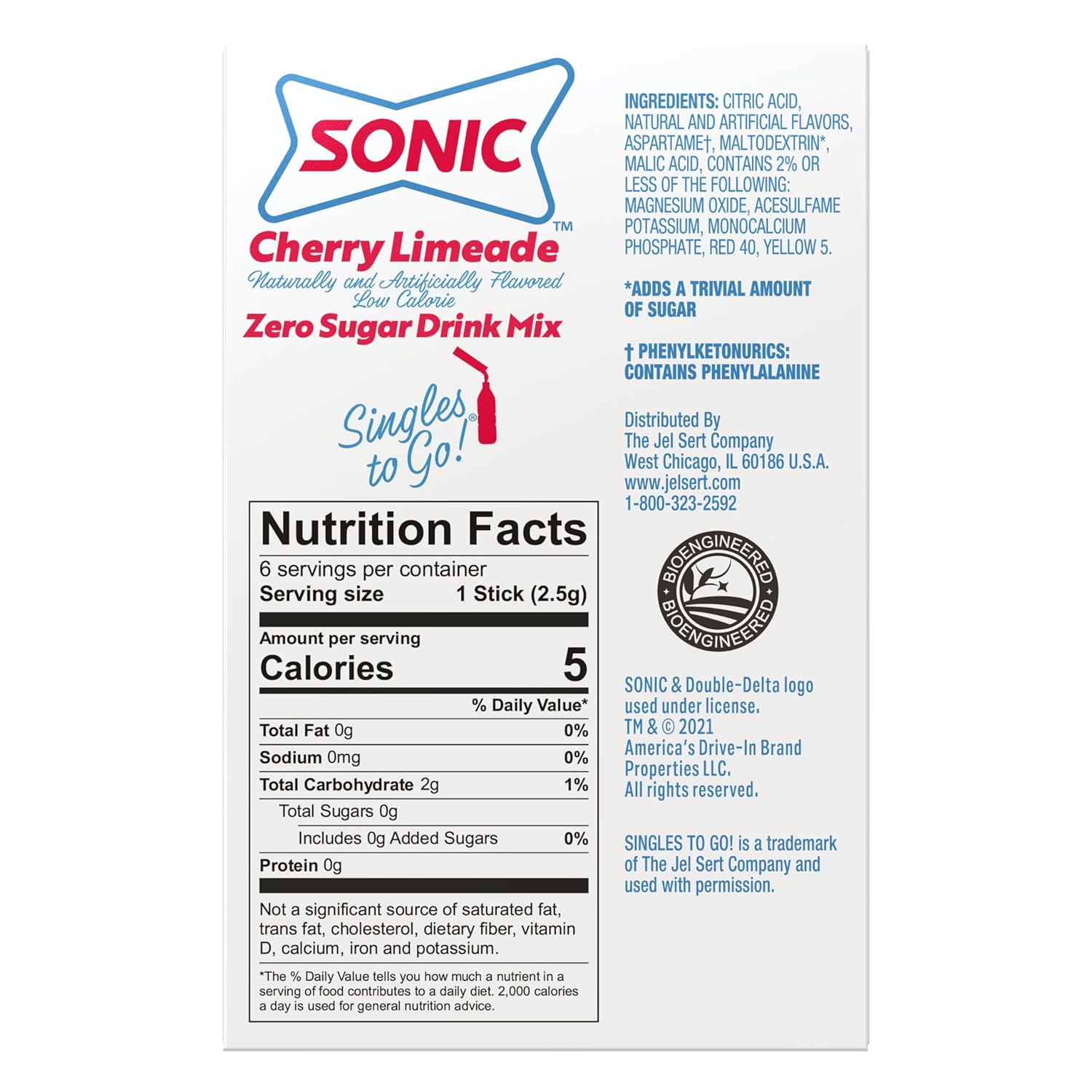 sugar-free formulation at 5 calories per serving