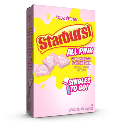 Starburst Singles To Go Zero-Calorie Cherry Powdered Water Flavorer for Mindful Meal Prep and Wellness Counters