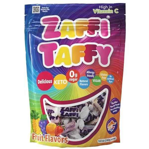 Zollipops KETO Taffy Assorted Fruit 3oz – Kid-Friendly Low-Carb Treats for Car Rides and Lunchbox Surprises