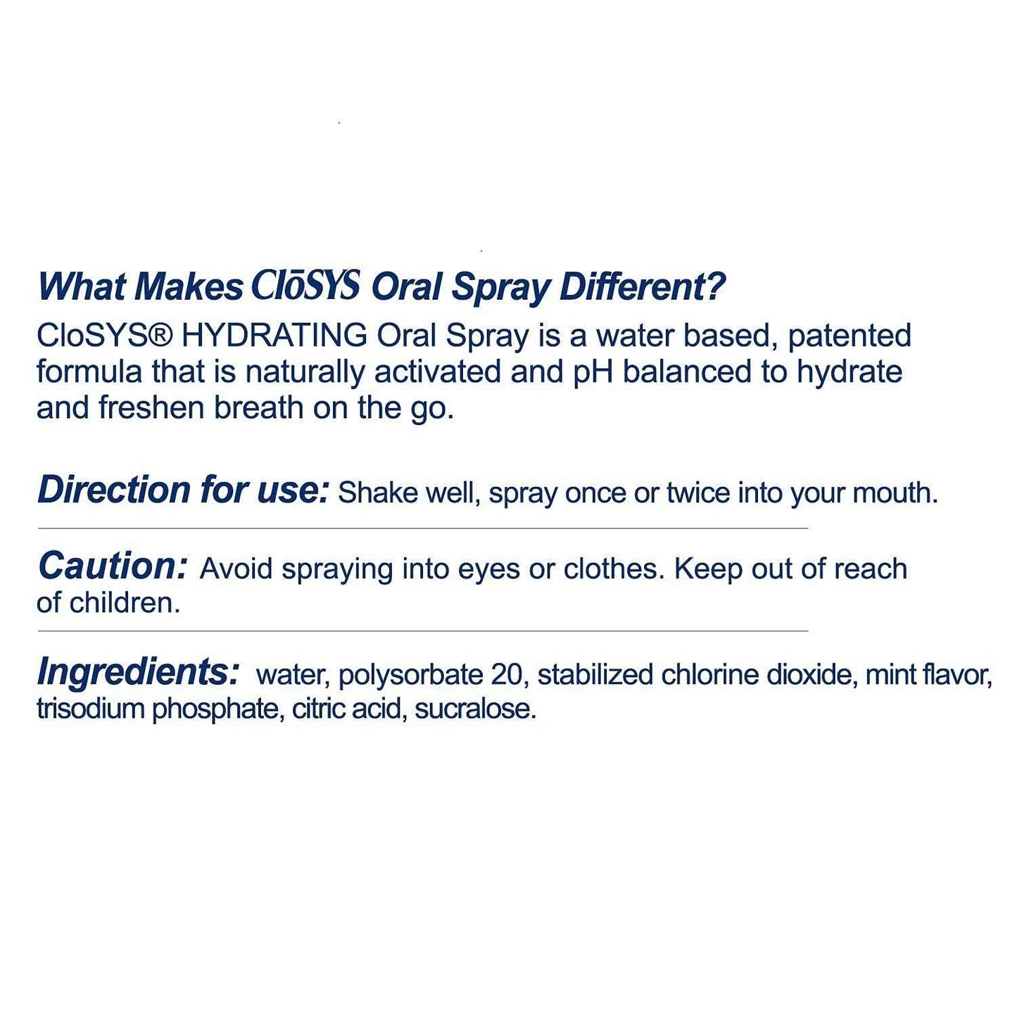 CloSYS Oral Breath Spray – Carry-On Oral Care Essential, Compact Non-Aerosol Mist for Camping and Commutes