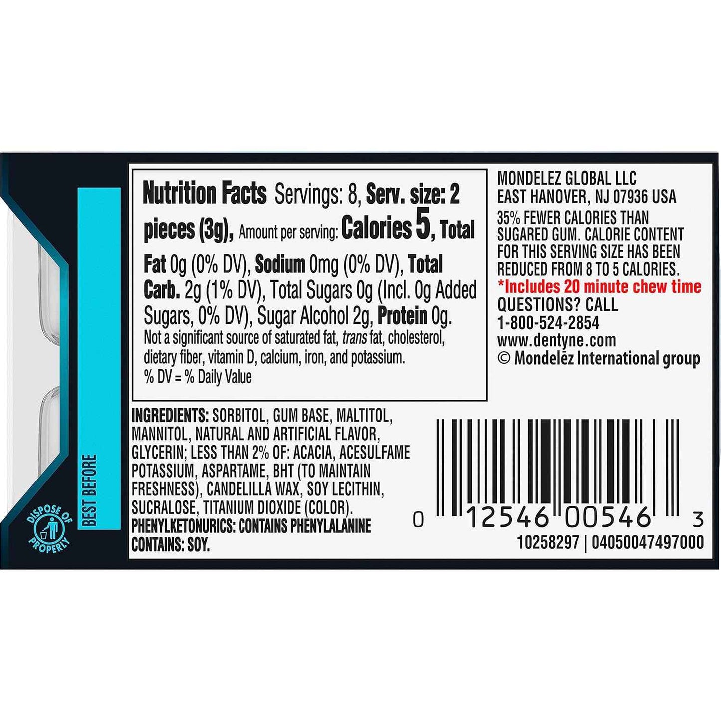 Dentyne Ice Winter Chill Sugar-Free Chewing Gum – Individually Wrapped Mints for Tailgates and Rest Stops