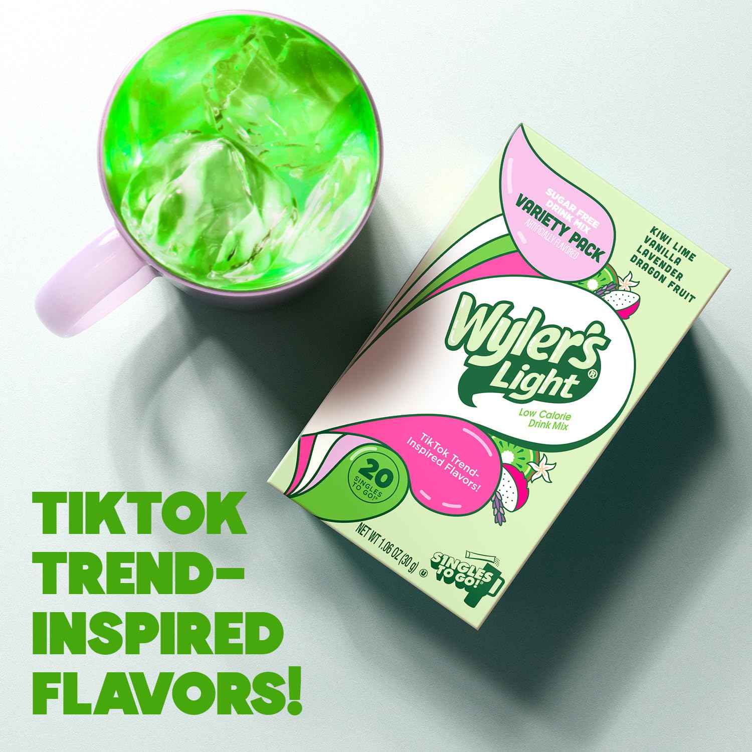 Wyler's Watertok Fun Flavors – Mindful Drinking Mix for Office Desk and Home Kitchen, Sugar-Free Singles