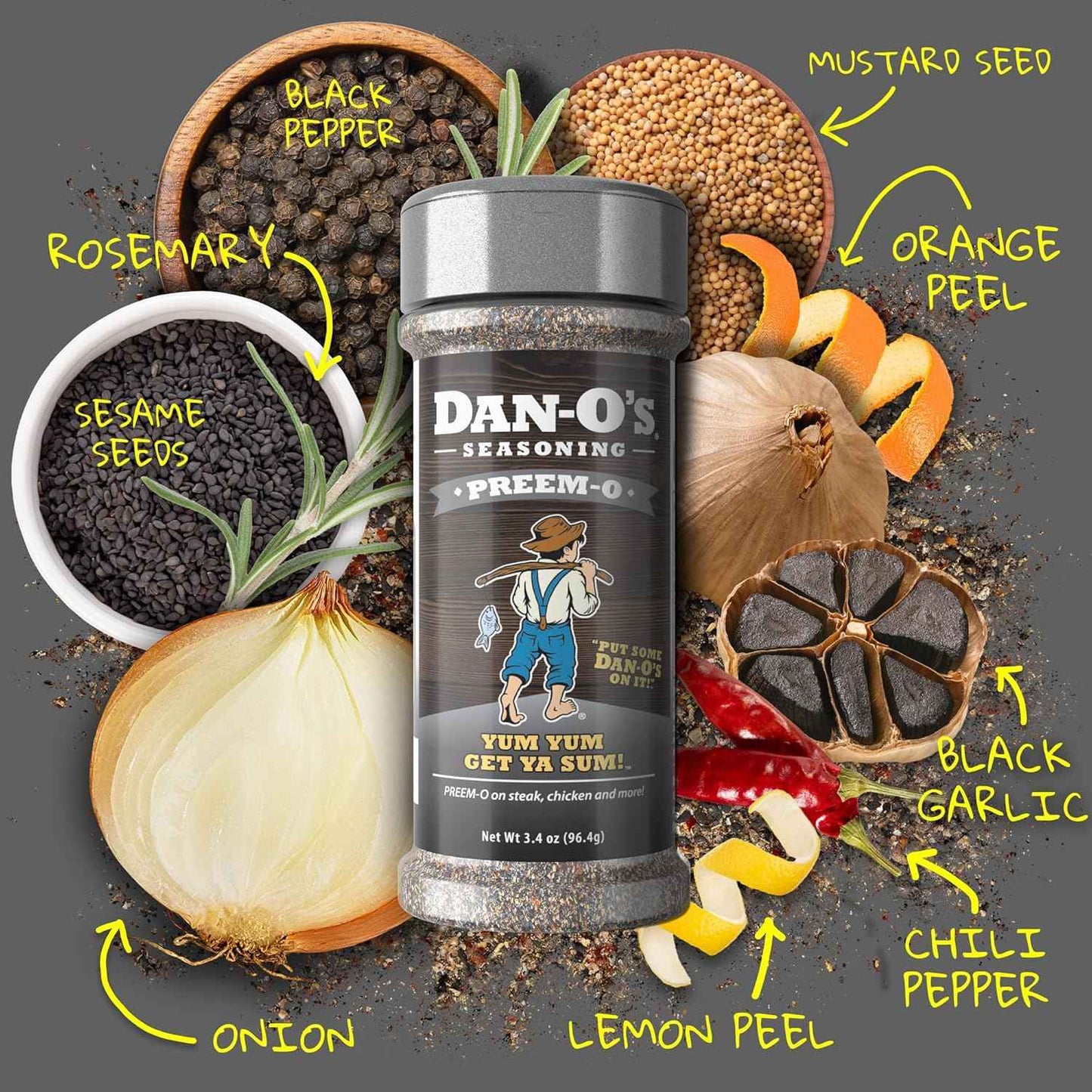 Dan-O's Preem-O Seasoning – Birthday Gift for the Backyard BBQ Dad, Sugar Free Rub, 2.5 oz