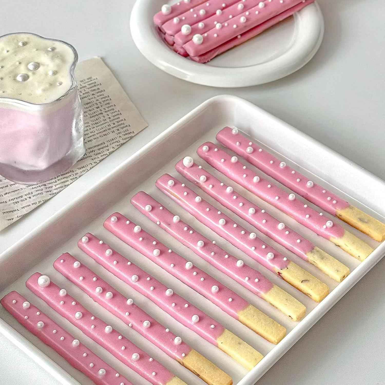 Sprinkles for Cake Decorating White Pearl Sprinkles 4 Sizes Mix Birthday Gift for Mom Baker Cake Cupcake Toppings