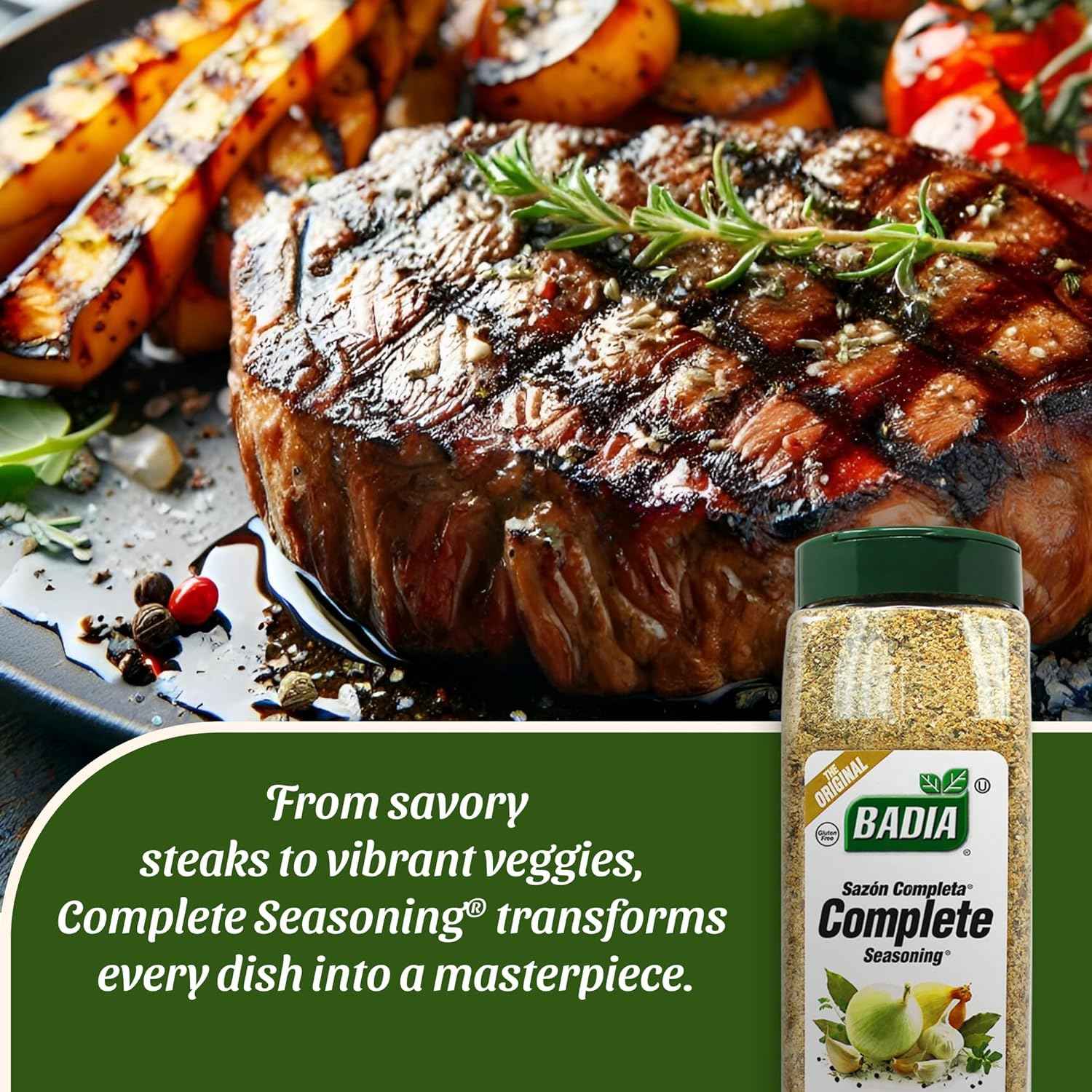 Badia Complete Seasoning 28oz - Lower Sodium All-Purpose Spice for Heart Healthy Cooking
