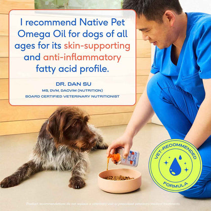 Native Pet Omega 3 Fish Oil – Daily Wellness Ritual for Kibble-Fed Dogs & Cats, Pump-On Kibble Skin and Coat Support