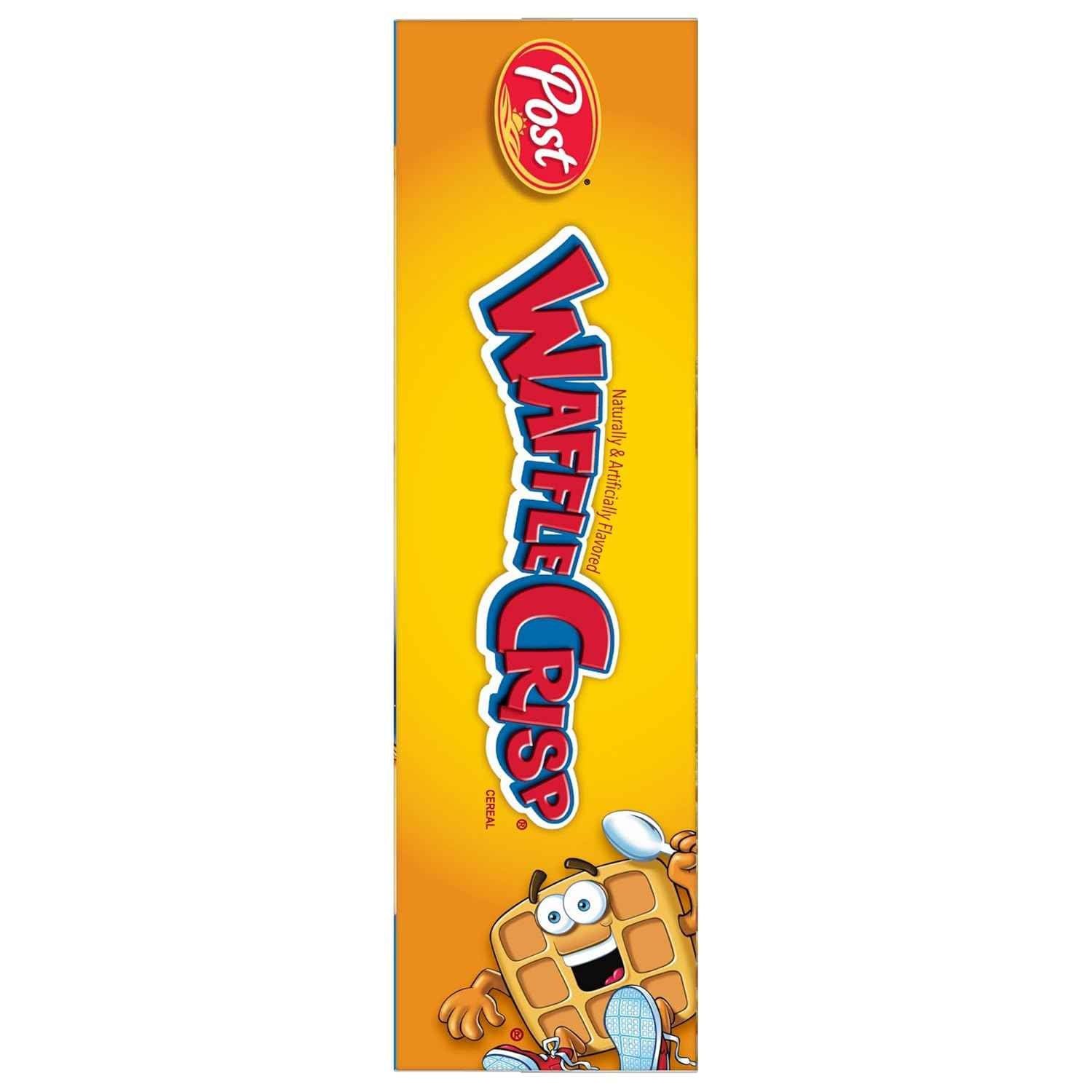 Waffle Crisp Cereal – Quick Sweet Breakfast for Home Office Morning Routine, 20 OZ Box