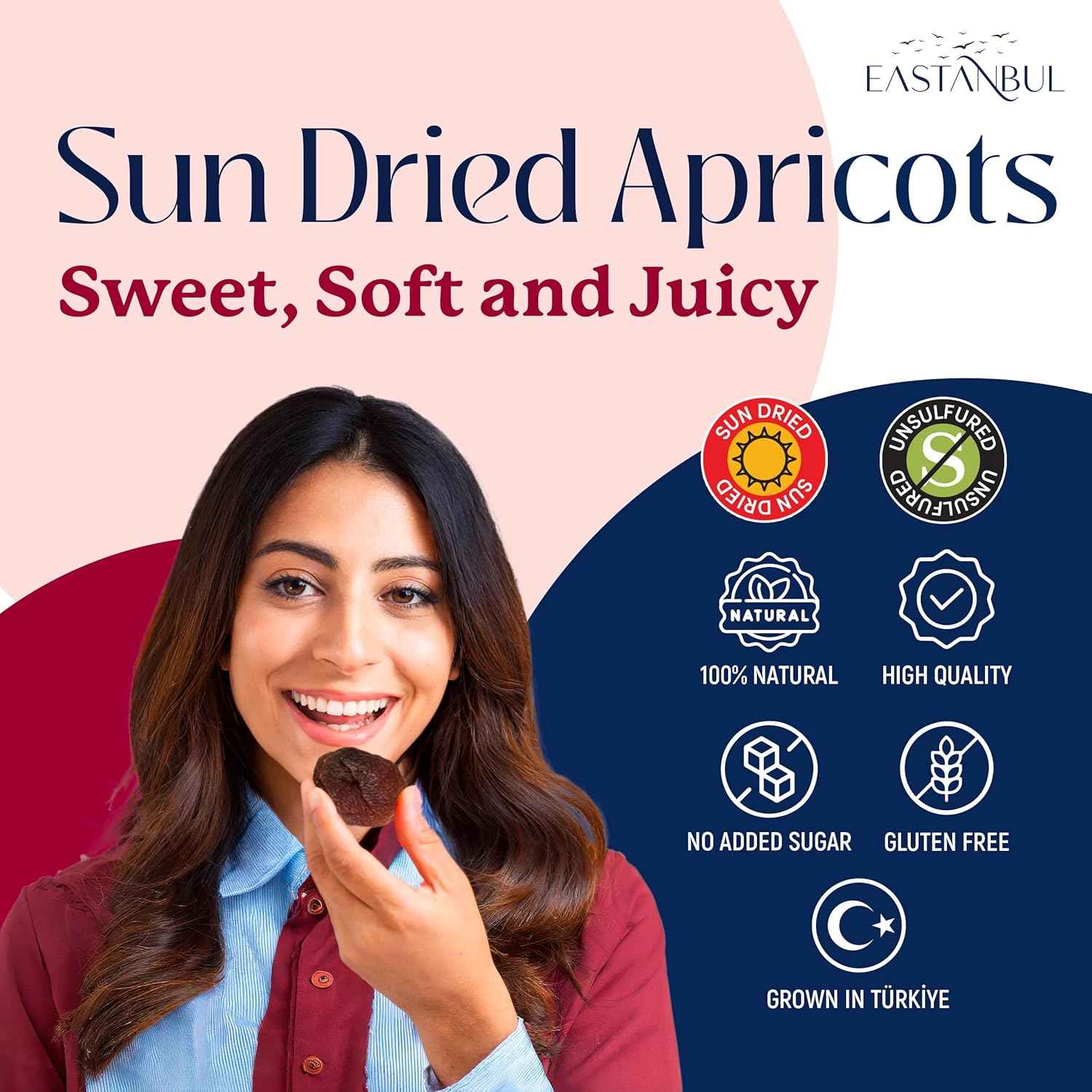 Eastanbul Turkish Apricots No Sugar Added – Calm Afternoon Treat for Tea Rituals and Self-Care Mornings