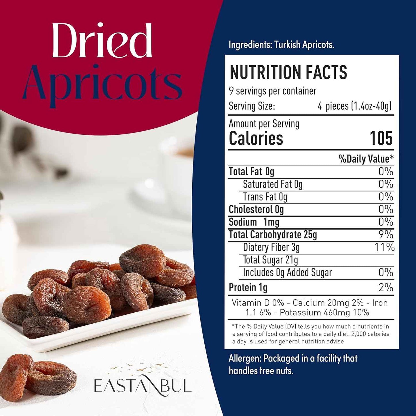 Eastanbul Turkish Apricots No Sugar Added – Calm Afternoon Treat for Tea Rituals and Self-Care Mornings