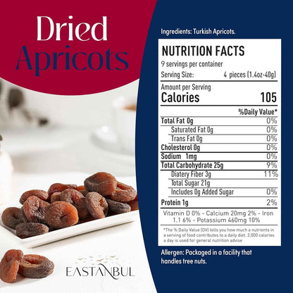 Eastanbul Turkish Apricots No Sugar Added – Calm Afternoon Treat for Tea Rituals and Self-Care Mornings