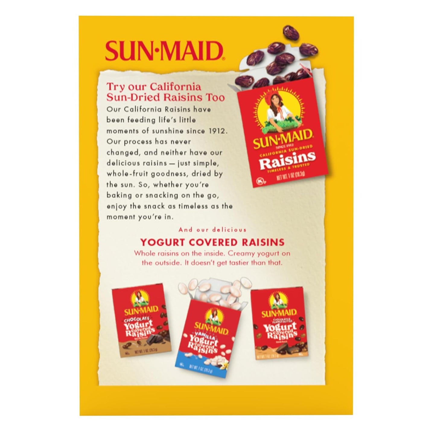 Sun-Maid California Golden Raisins – Wholesome No-Added-Sugar Snack for Clean-Eating Pantries
