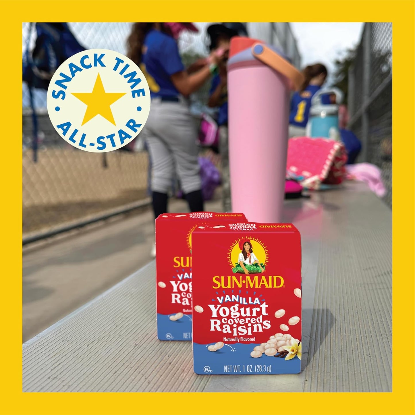 Sun-Maid Vanilla Yogurt Raisins – Desk Drawer Office Snack, 6 Single-Serve 1 oz Pouches for Work