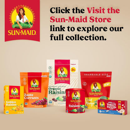 Sun-Maid Vanilla Yogurt Raisins – Desk Drawer Office Snack, 6 Single-Serve 1 oz Pouches for Work