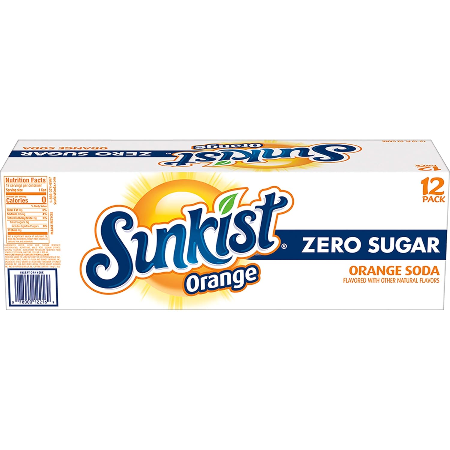 Sunkist Zero Sugar Orange Soda – Portable Citrus Cans for Backyard BBQs and Picnics