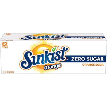 Sunkist Zero Sugar Orange Soda – Portable Citrus Cans for Backyard BBQs and Picnics