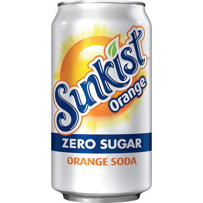 Sunkist Zero Sugar Orange Soda – Portable Citrus Cans for Backyard BBQs and Picnics