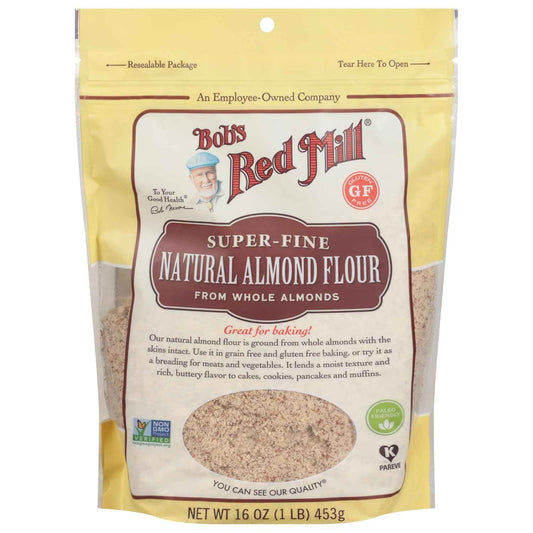 Bob's Red Mill Natural Almond Flour for Family Kitchen, Gluten Free Baking Flour for School Lunch Muffins and Snacks