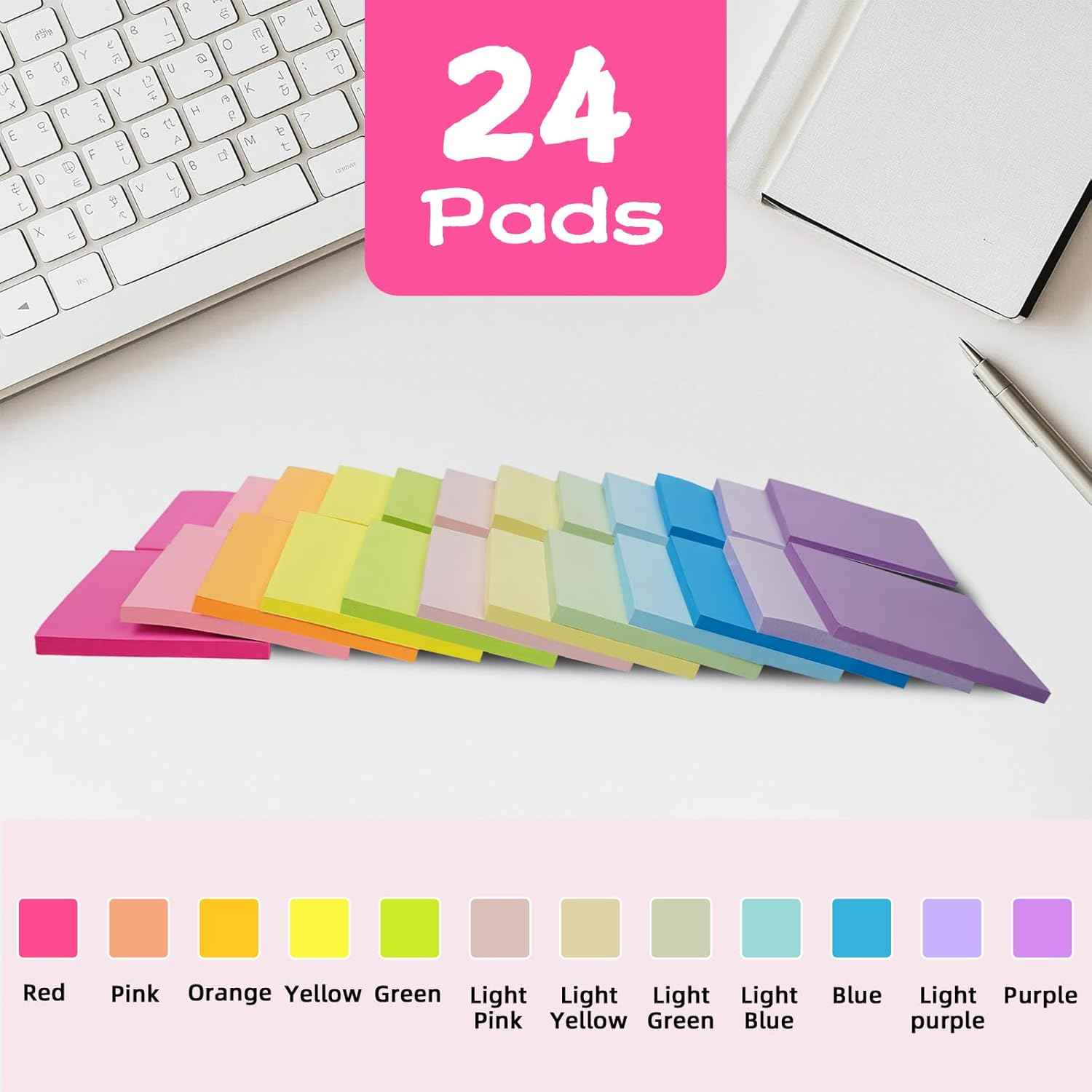 Sticky Notes 3x3 Inches – Aesthetic Multicolor Notes for Refrigerator Message Boards and Kitchen Command Centers