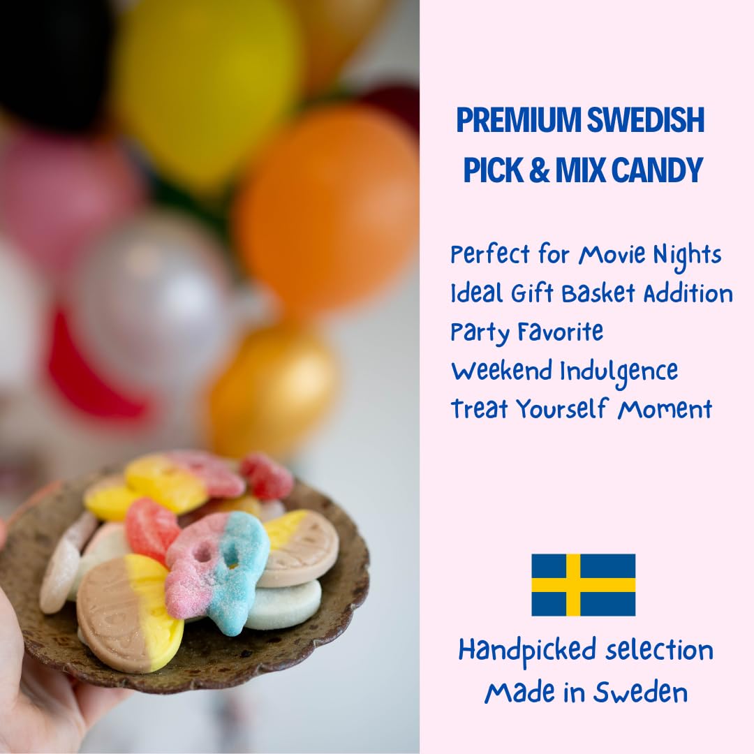 Swedish Candy Chef Lagom Mix - Unique Swedish Candy Gift for Her, Imported Variety Sampler for Birthdays and Anniversaries 5oz