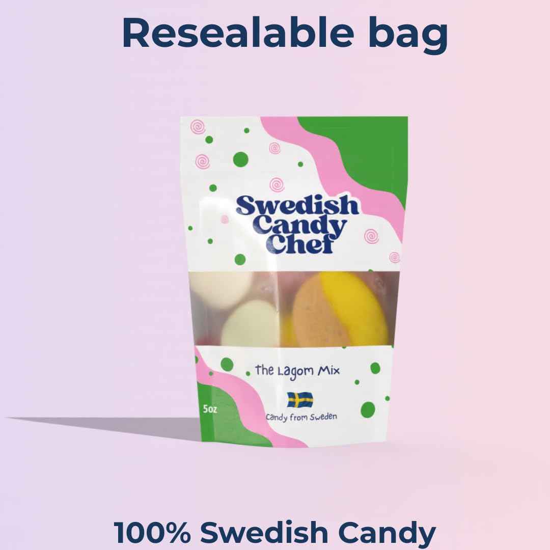 Swedish Candy Chef Lagom Mix - Unique Swedish Candy Gift for Her, Imported Variety Sampler for Birthdays and Anniversaries 5oz