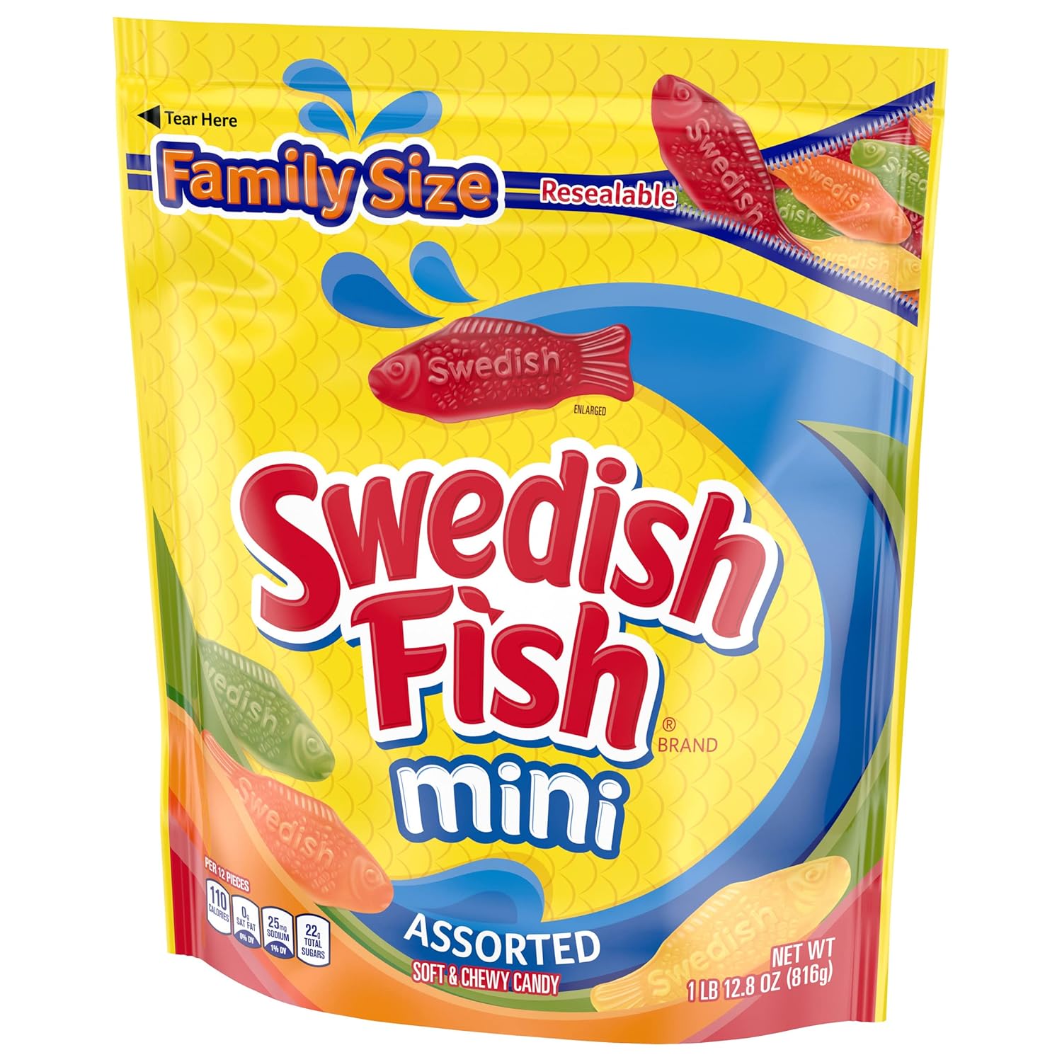 Swedish Fish Mini Soft Candy – Sweet Surprise Gift for Mom, Coworker, or Neighbor, Bulk 2 oz Snack Bags, 24 Count