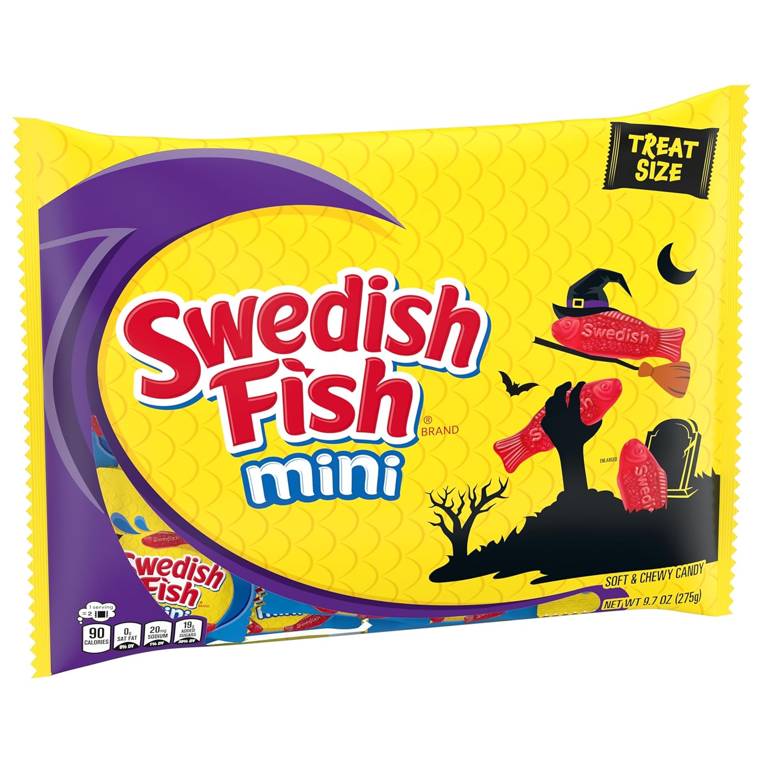 SWEDISH FISH Mini Soft Chewy Candy, 22 Halloween Treat Bags for Party Favor Gifting