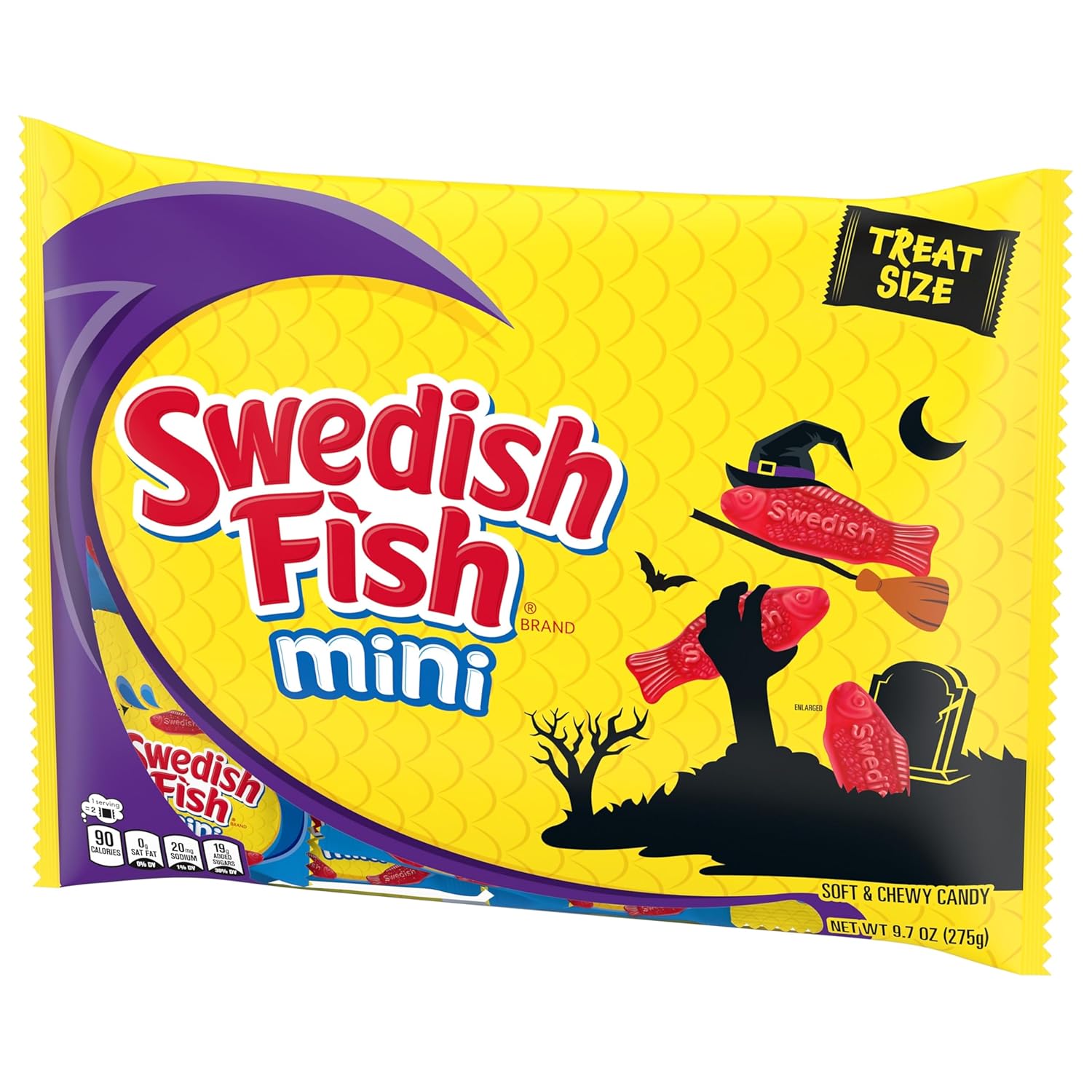 SWEDISH FISH Mini Soft Chewy Candy, 22 Halloween Treat Bags for Party Favor Gifting