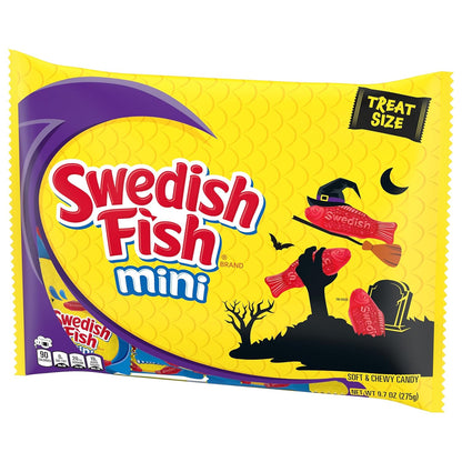 SWEDISH FISH Mini Soft Chewy Candy, 22 Halloween Treat Bags for Party Favor Gifting