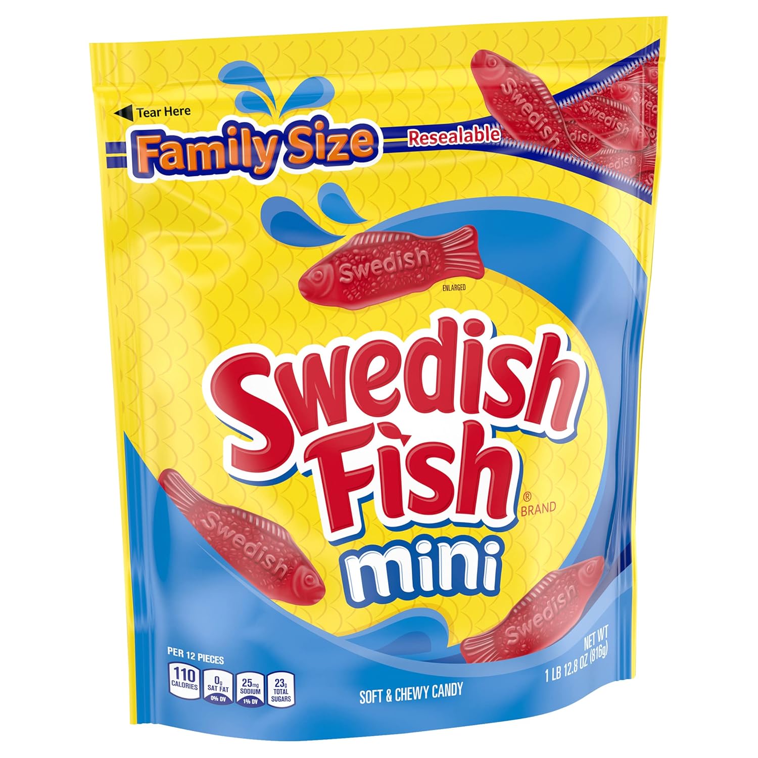 SWEDISH FISH Soft & Chewy Candy Car Cup Holder Snacks for Travel, 12 Pack 3.1 oz Boxes