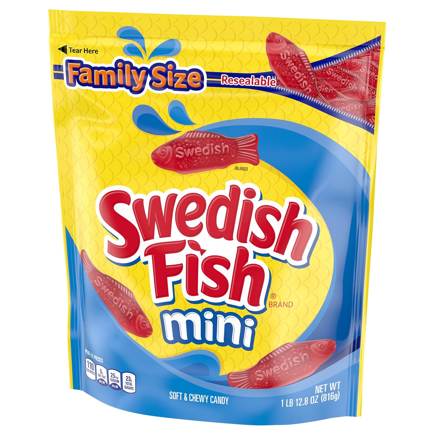 SWEDISH FISH Soft & Chewy Candy Car Cup Holder Snacks for Travel, 12 Pack 3.1 oz Boxes