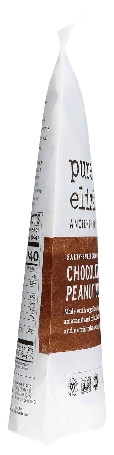 Purely Elizabeth Chocolate Peanut Butter Ancient Grain Granola – School Lunchbox Treat for Picky Eaters