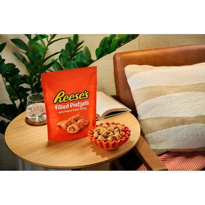 Reese's Filled Pretzels Peanut Butter and Strawberry Nuggets – Office Desk Snack for Between-Meeting Pick-Me-Ups and Video Calls