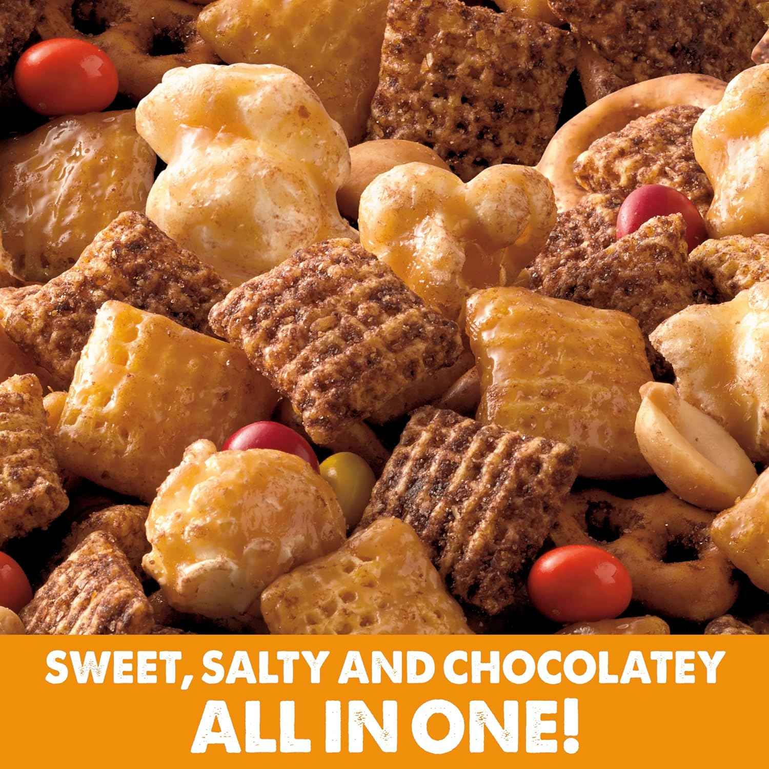 Chex Mix Turtle Snack Mix – Portable Sweet and Salty Trail Mix for Camping, Hiking, and Rest Stops