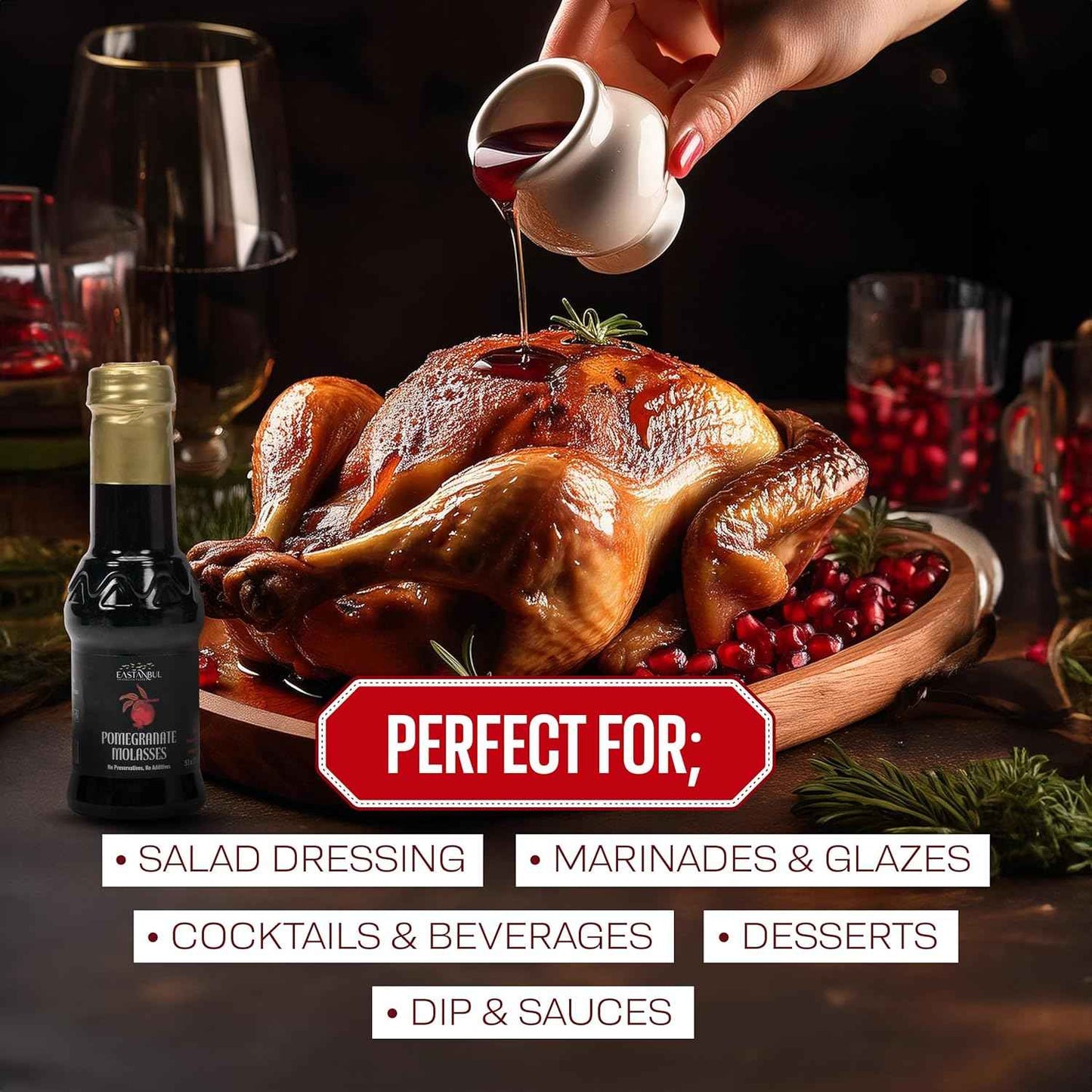 Eastanbul Pomegranate Molasses – Elegant Housewarming Present for Mediterranean Cuisine Lovers