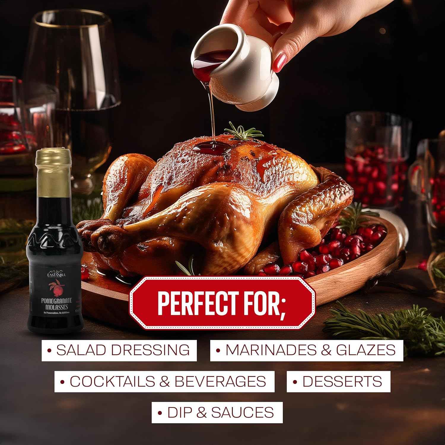 Eastanbul Pomegranate Molasses – Elegant Housewarming Present for Mediterranean Cuisine Lovers
