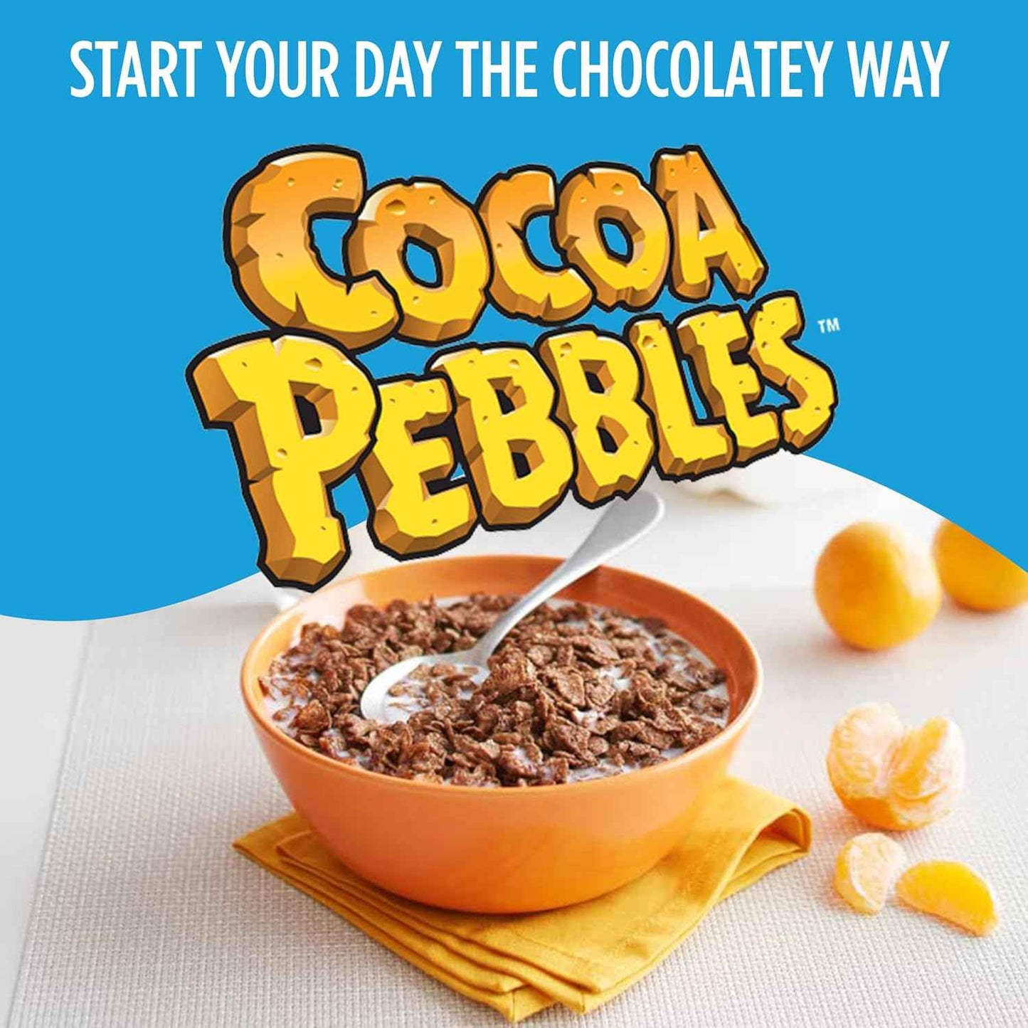Cocoa PEBBLES Cereal – Family Size Chocolate Breakfast Cereal Safe for Sensitive Eaters, 27.5 oz Box