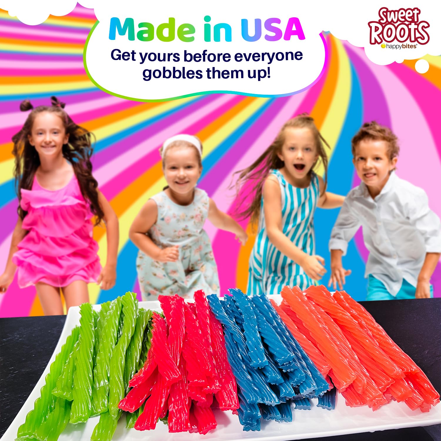Sweet Roots Blue Raspberry Licorice Sticks – 16 oz Chewy Candy Gift Basket Filler for Birthdays, Valentine's Day, and Holidays