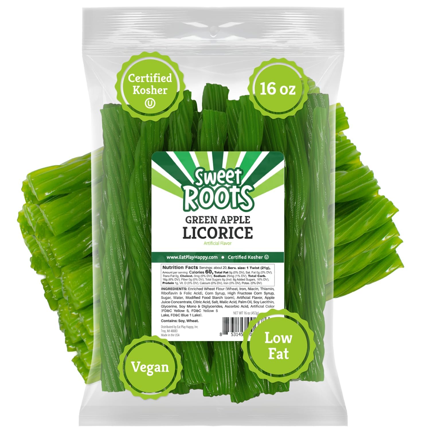 Sweet Roots Blue Raspberry Licorice Sticks – Jumbo 16 oz Bag for School Cafeteria, Lunchbox, and Car Ride Home Treats