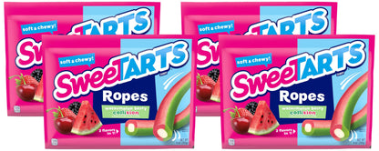 SweeTARTS Ropes, Candy, Watermelon Berry Collision, Soft and Chewy, 9 oz (Pack of 4)