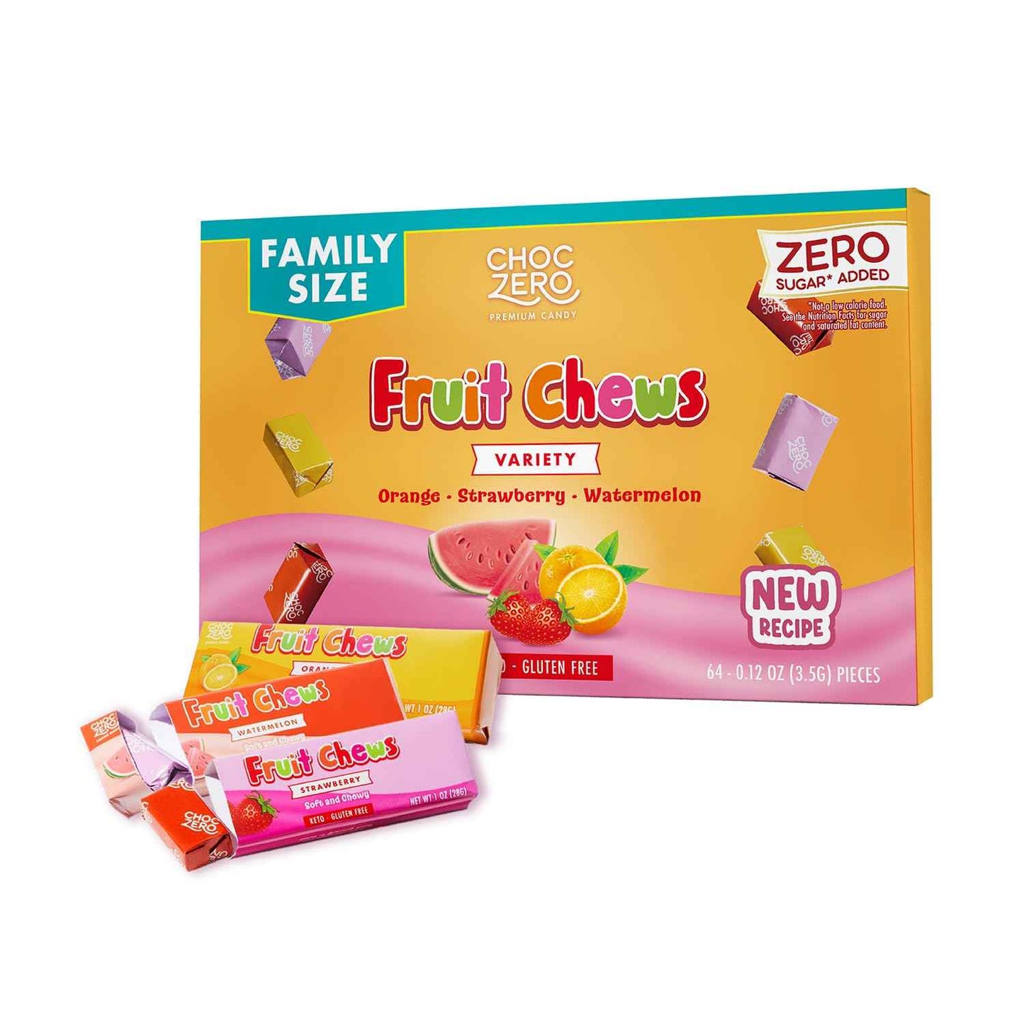 ChocZero Fruit Chews – Parent Approved Sugar Free Snack for Car Cupholders, Fruit Variety Pack
