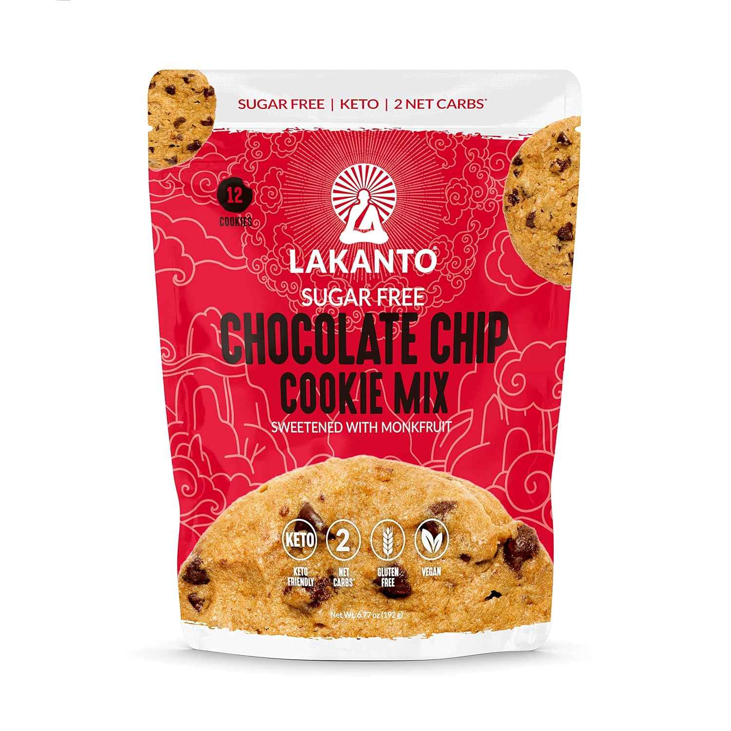 Lakanto Sugar Free Chocolate Chip Cookie Mix – Keto Wellness Treat for Mindful Snacking, Monk Fruit Sweetened