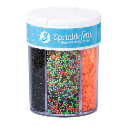 Sweets Indeed Halloween 6-Cell Sprinkle Jar – Efficient Bulk Sprinkle Variety for High-Volume Holiday Baking Sessions